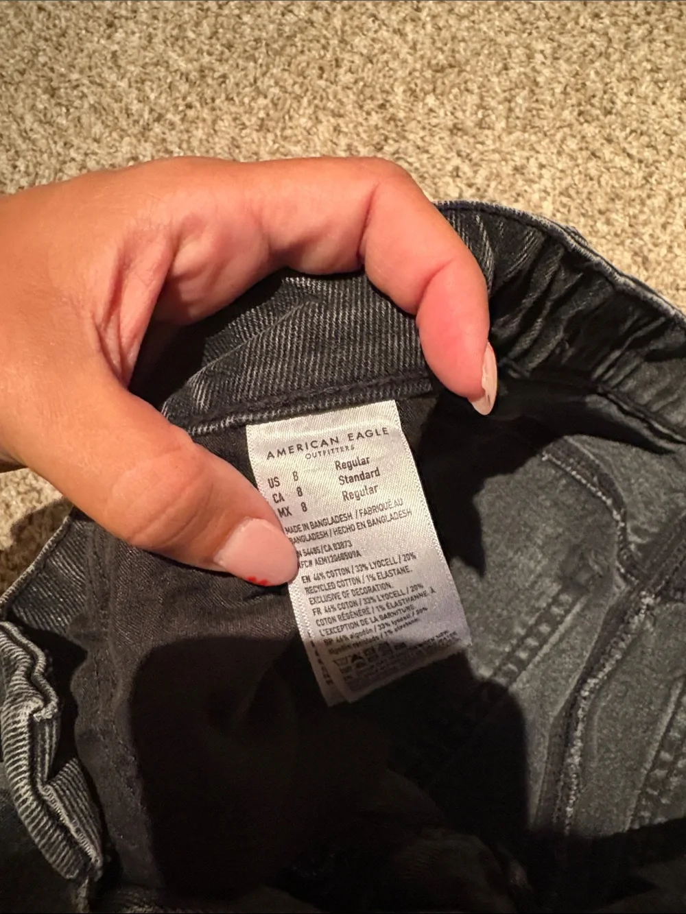 American Eagle High-Rise Wide Leg Women's Stovepipe Jeans in Washed Black